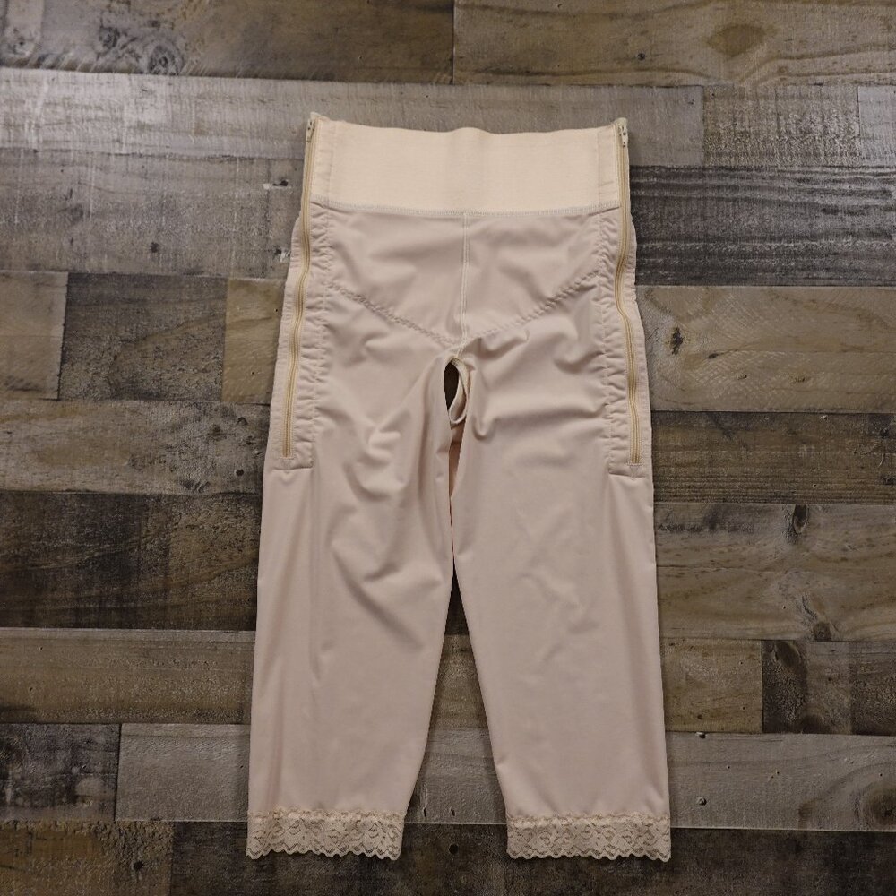 ContourMD Post Surgery‎ Compression capri leggings slit crotch women's XL rose